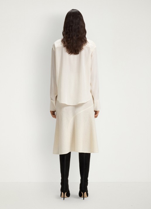 BOSS Blouse van zijde - achterkant gebroken wit