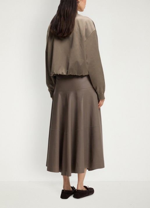 BOSS Bomber jack met steekzakken en glanzende finish - achterkant brown overflow-915 / bruin