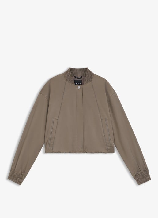 BOSS Bomber jack met steekzakken en glanzende finish