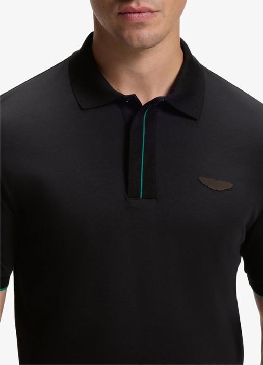BOSS BOSS x ASTON MARTIN regular fit polo met logo - detail 2 zwart