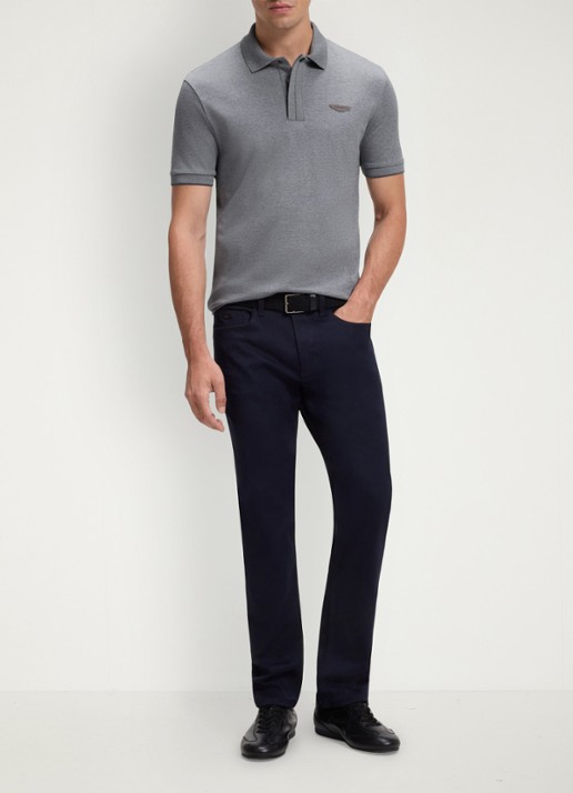 BOSS BOSS x ASTON MARTIN regular fit polo met logo - voorkant 4 middengrijs