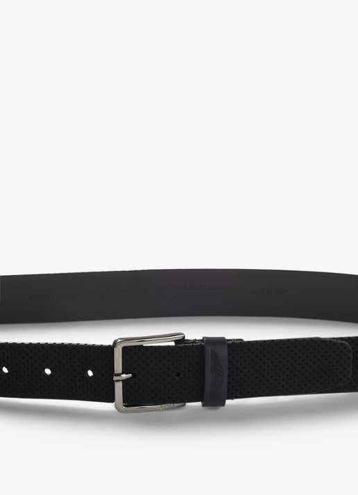 BOSS BOSS x ASTON MARTIN riem van leer - achterkant zwart