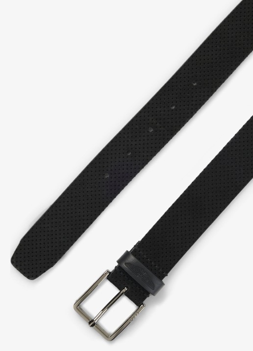 BOSS BOSS x ASTON MARTIN riem van leer - voorkant 3 zwart