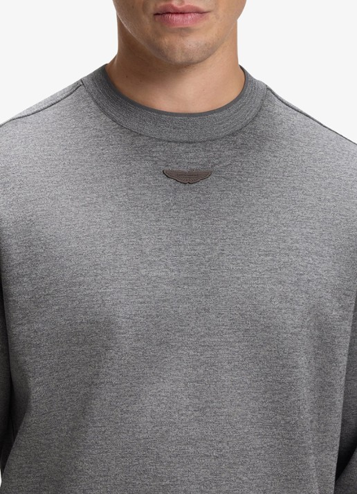 BOSS BOSS x Aston Martin sweater met logo - detail 2 open grey-072 / grijs