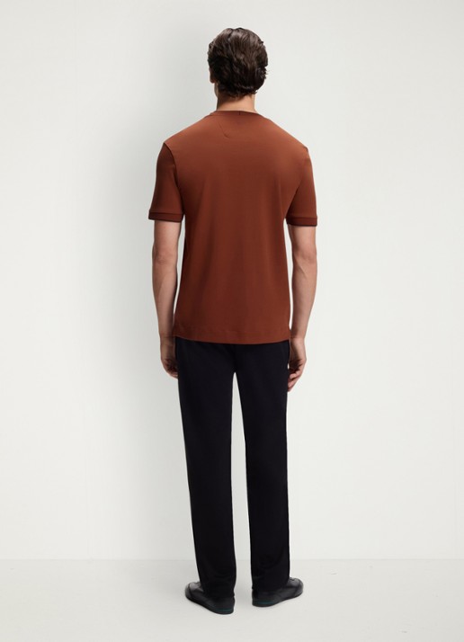 BOSS BOSS x ASTON MARTIN T-shirt met gestreept detail - achterkant bruin