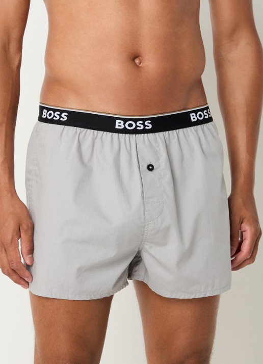 BOSS Boxershorts met logoband in 2-pack - detail grijs