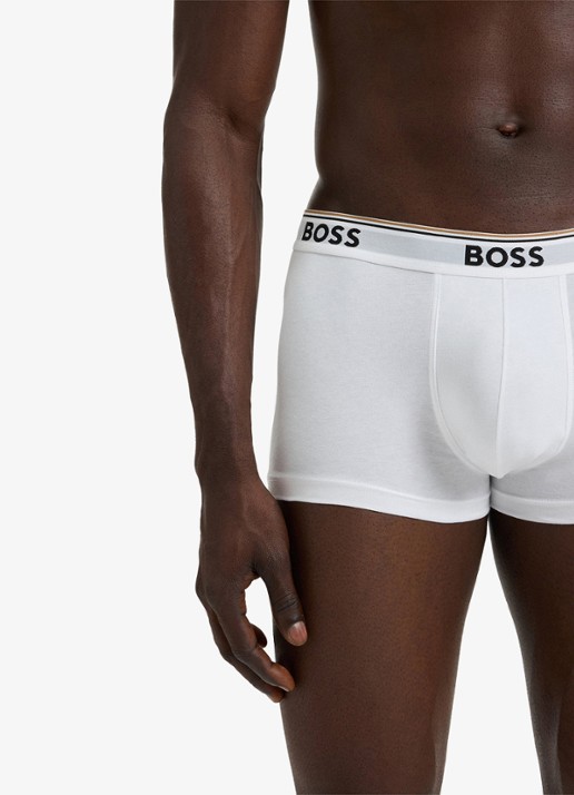 BOSS Boxershorts met logoband in 3-pack - detail wit