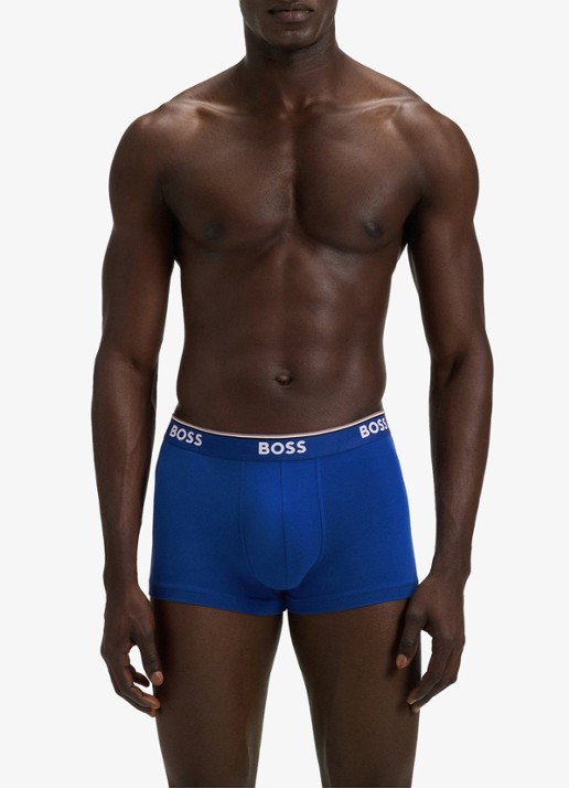 BOSS Boxershorts met logoband in 3-pack - voorkant 2 blauw