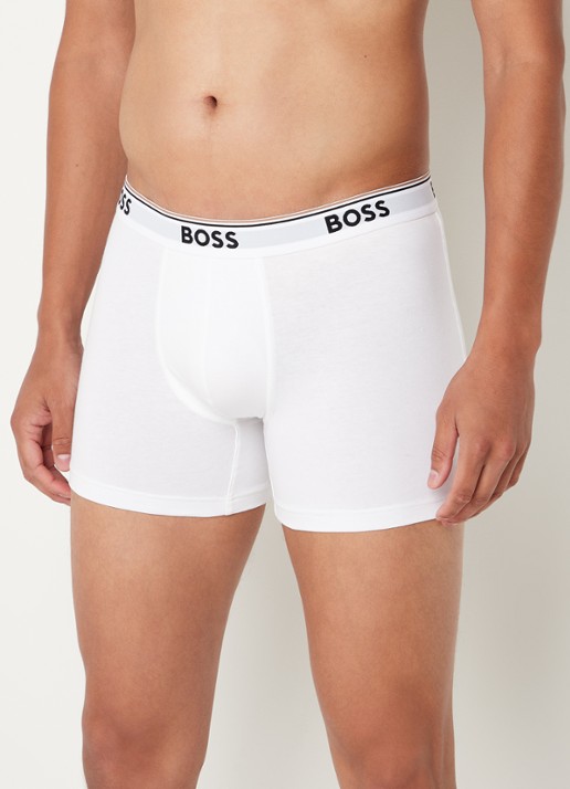 BOSS Boxershorts met logoband in 3-pack - voorkant wit