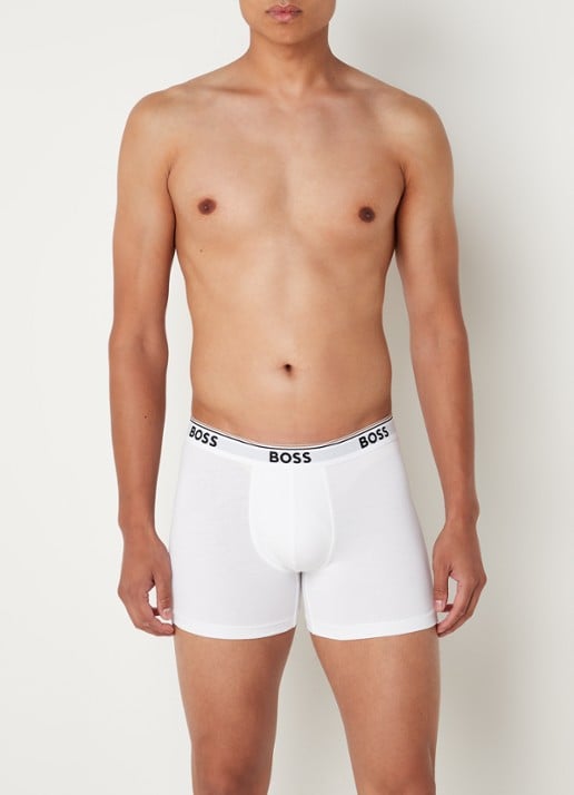 BOSS Boxershorts met logoband in 3-pack - voorkant 3 wit