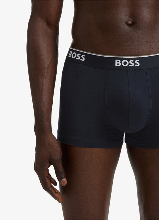 BOSS Boxershorts met logoband in 3-pack - detail 4 blauwgrijs