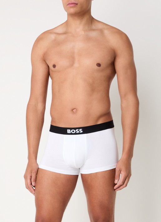 BOSS Boxershorts met logoband in 3-pack - voorkant 5 wit