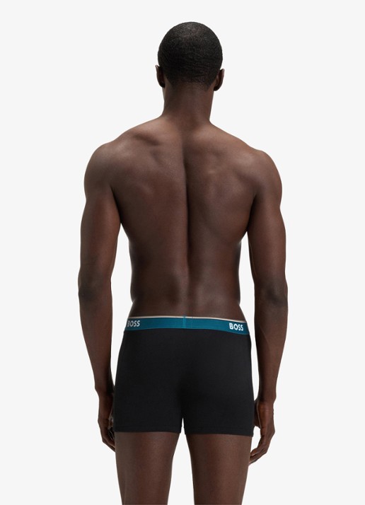 BOSS Boxershorts met logoband in 3-pack - achterkant 3 petrol