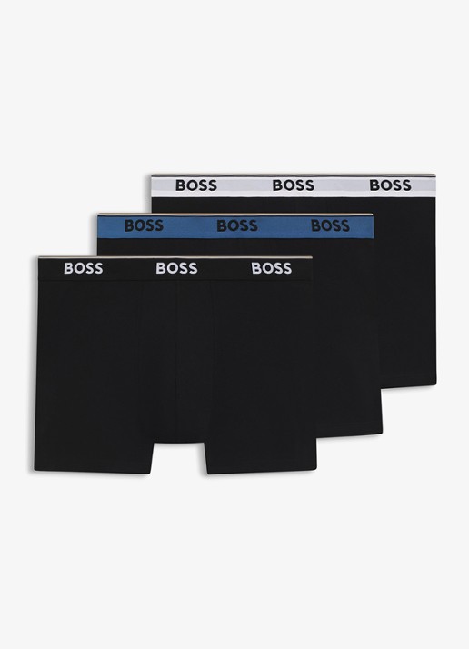 BOSS Boxershorts met logoband in 3-pack - voorkant 5 black-003 / zwart