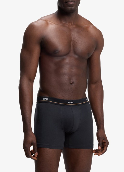 BOSS Boxershorts met logoband in 5-pack - detail donkerblauw