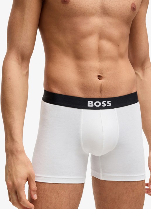 BOSS Boxershorts van  katoen in 3-pack - detail wit