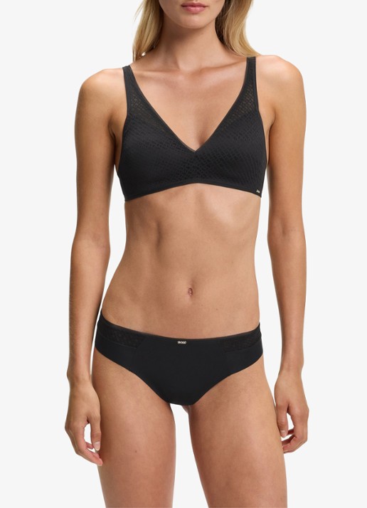 BOSS Superzachte kanten bralette met goudkleurig plaatje