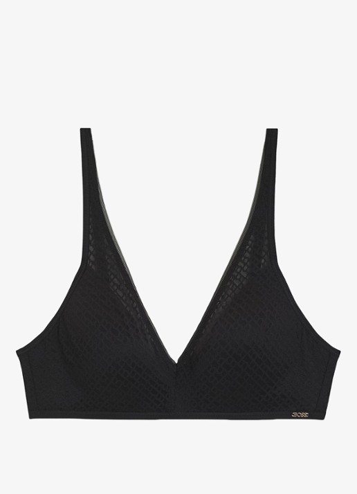 BOSS Bralette van kant - voorkant 4 zwart
