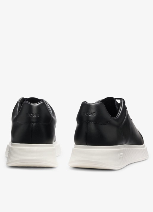 BOSS Bulton Runn sneaker van leer  - achterkant 5 zwart