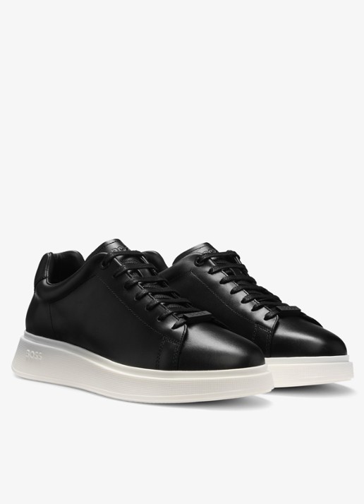 BOSS Bulton Runn sneaker van leer  - detail zwart