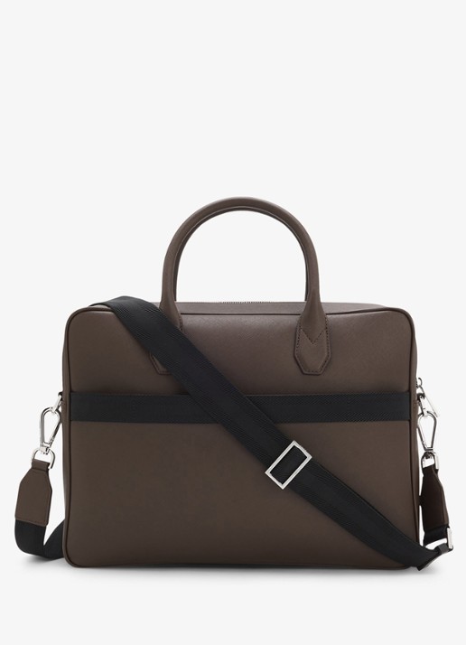 BOSS Businesstas van leer - achterkant 3 dark brown-209 / bruin