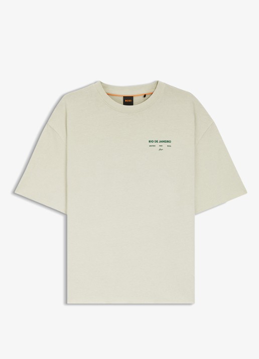 BOSS C_Eboys_2 T-shirt met logo- en backprint - voorkant 3 open green-354 / groen