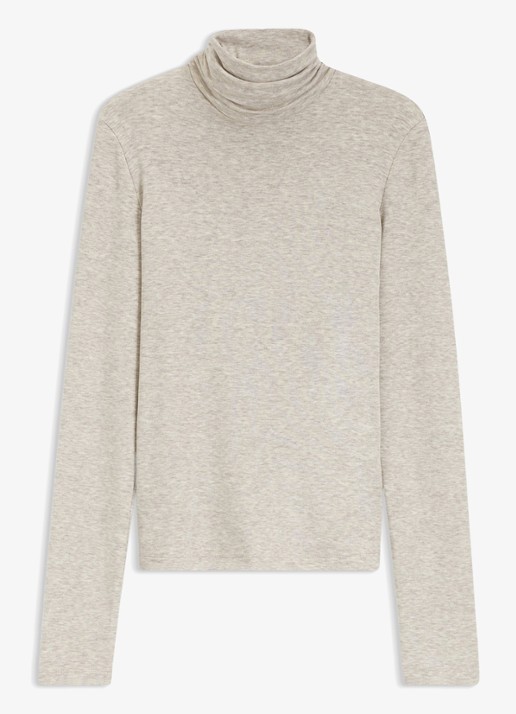 BOSS C_Eliana fijngebreide trui  met col - voorkant dark beige-256