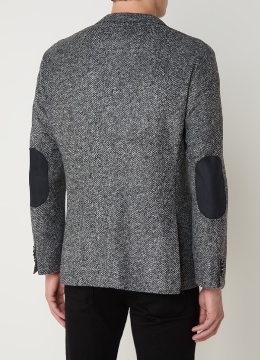 BOSS C-Jaye regular fit colbert in scheerwolblend - achterkant grijs