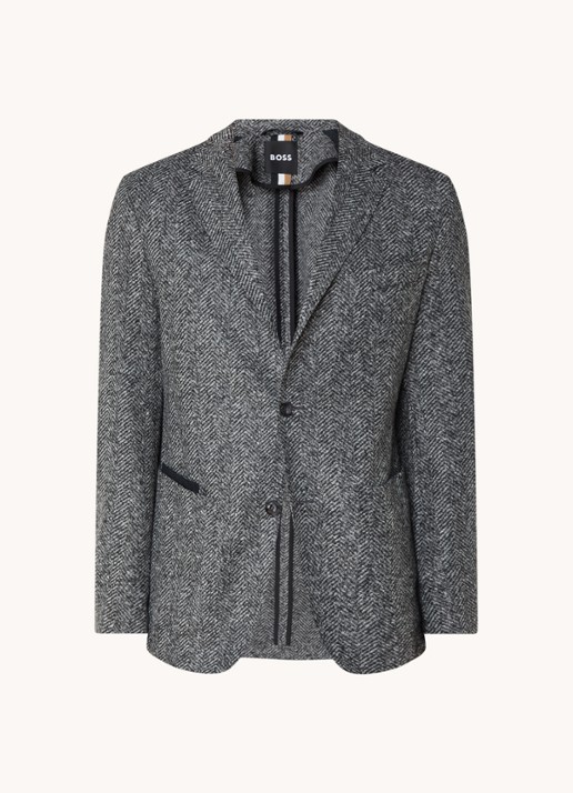 BOSS C-Jaye regular fit colbert in scheerwolblend - voorkant 2 grijs