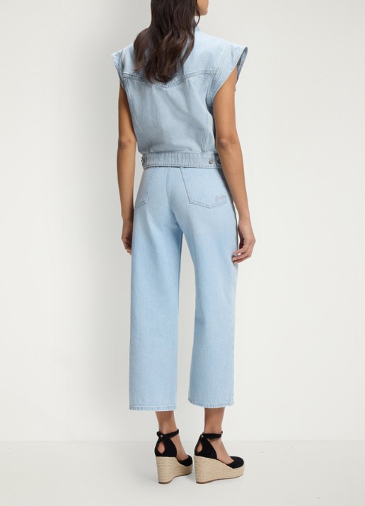 BOSS C_VEST 1.0 spijkerjas van katoen - achterkant bright blue-433 / blauw