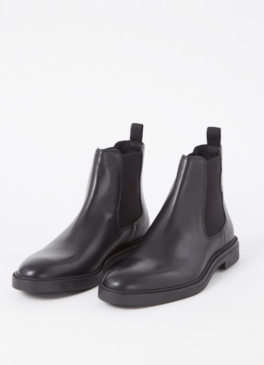 BOSS Calev chelsea boot van leer - detail zwart