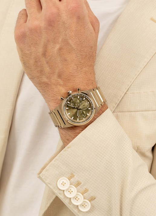 BOSS Candor Chrono horloge HB1514222  - voorkant 4 brons