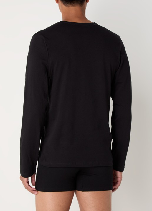 BOSS Classic longsleeve met logo in 3-pack - achterkant 3 zwart