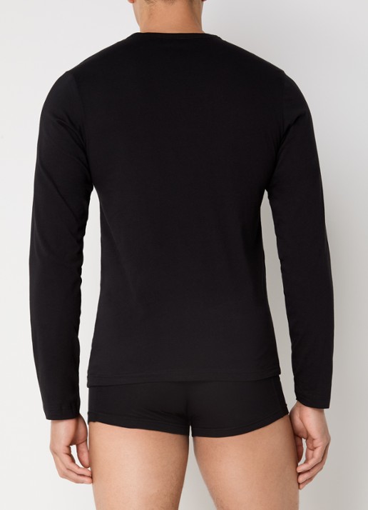 BOSS Classic longsleeve met logo in 3-pack - achterkant 2 donkerblauw