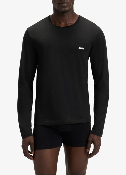 BOSS Classic longsleeve met logo in 3-pack - voorkant 2 petrol