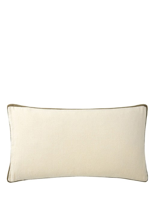BOSS Clayton sierkussenhoes van linnen 31 x 55 cm - achterkant wit