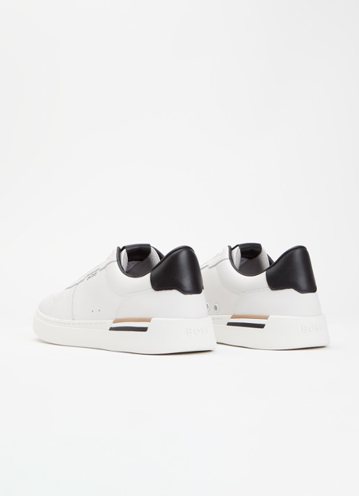 BOSS Clint sneaker van leer met logo - achterkant 2 wit