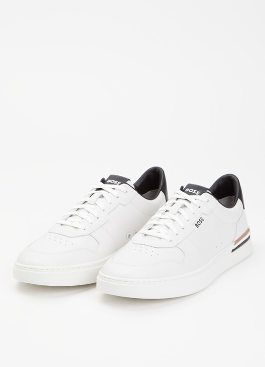 BOSS Clint sneaker van leer met logo - detail 8 wit
