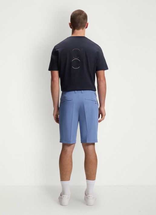 BOSS Commuter loose fit korte broek met steekzakken - achterkant 3 light/pastel blue-459 / blauw