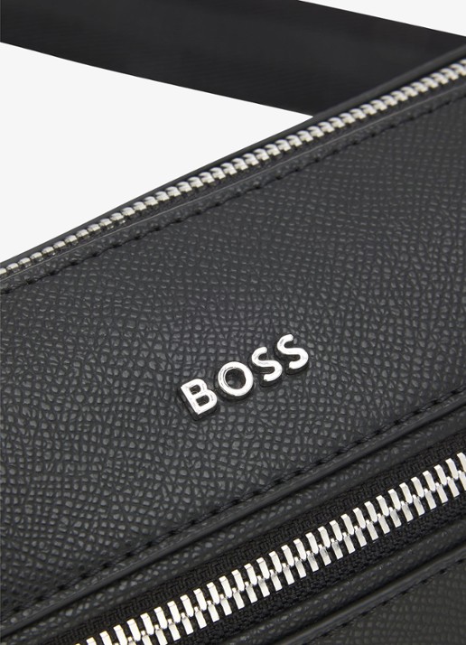BOSS Crossbodytas met verstelbare schouderriem en logo - detail 3 zwart
