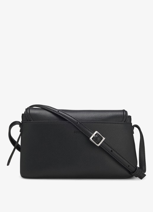 BOSS Crossbodytas van leer - voorkant 2 zwart
