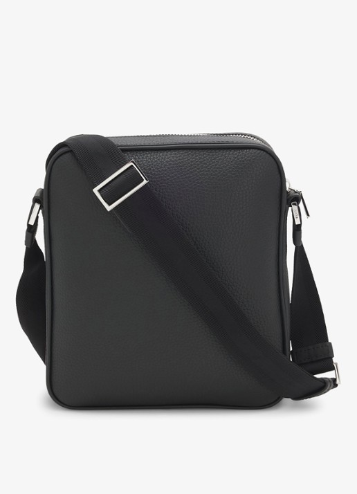 BOSS Crosstown crossbodytas van leer - achterkant zwart