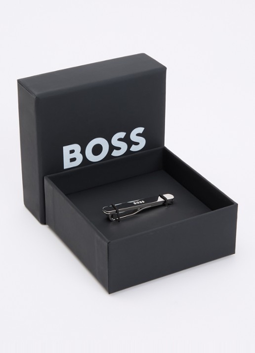 BOSS Dasspeld met gegraveerd logo - detail 3 zilver