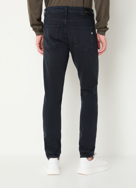 BOSS Delano slim fit jeans met gekleurde wassing - achterkant 5 zwart
