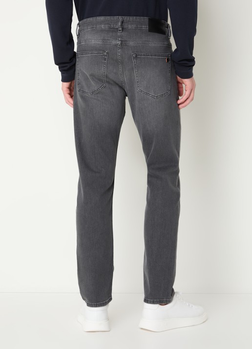 BOSS Delaware Bo slim fit jeans met gekleurde wassing - achterkant 5 donkergrijs