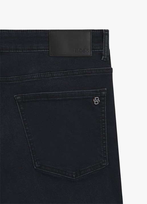 BOSS Delaware slim fit broek met logo - detail 5 denim