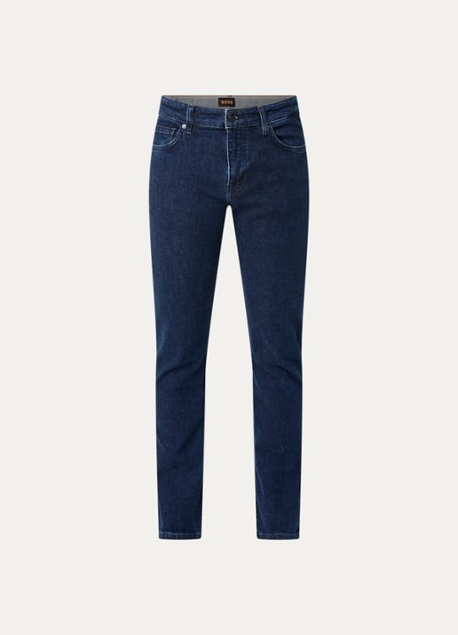 BOSS Delaware slim fit jeans met donkere wassing