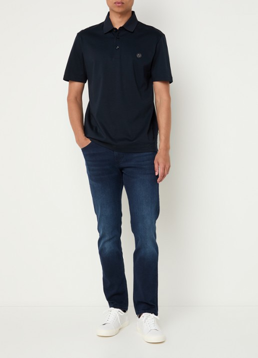 BOSS Delaware slim fit jeans met donkere wassing - voorkant 3 indigo