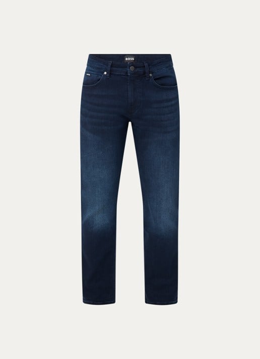 BOSS Delaware slim fit jeans met donkere wassing