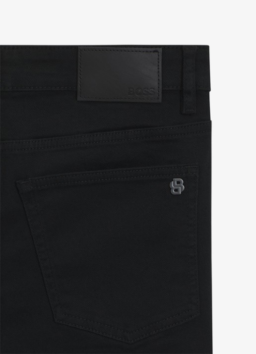 BOSS Delaware slim fit jeans met gekleurde wassing - detail 3 zwart